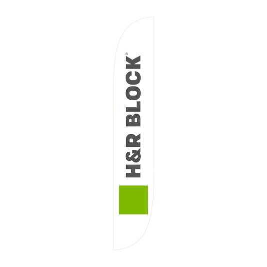 12ft H&R Block Feather Flag White Logo