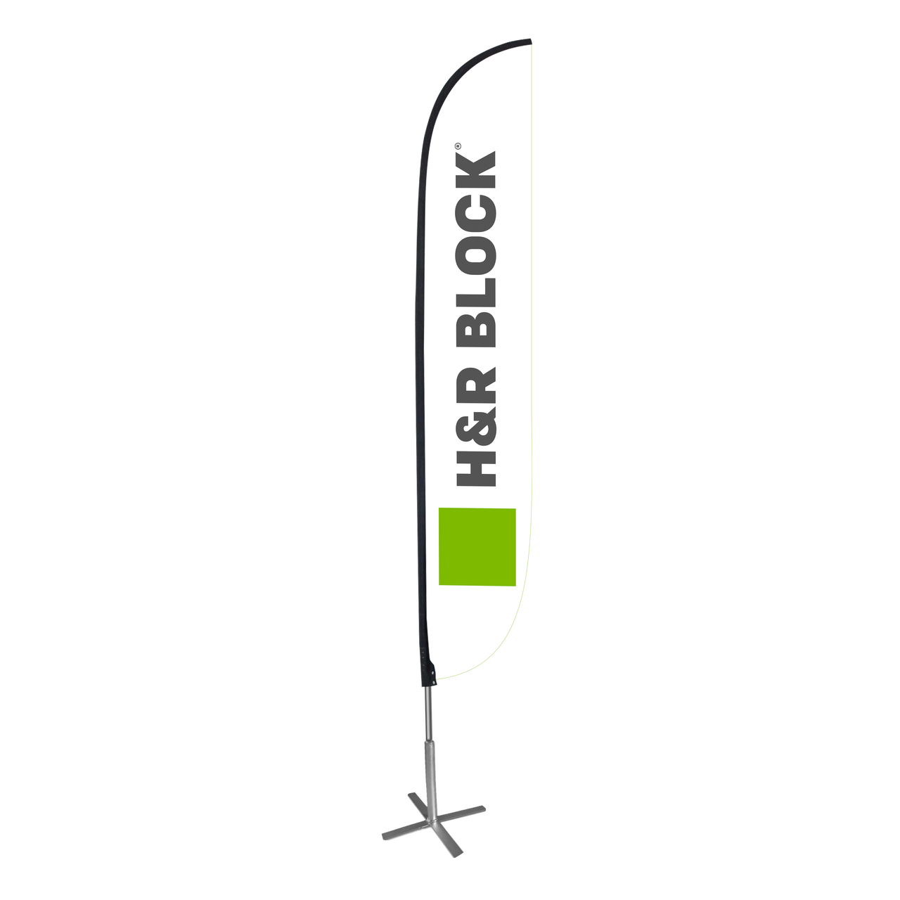 12ft H&R Block Feather Flag White