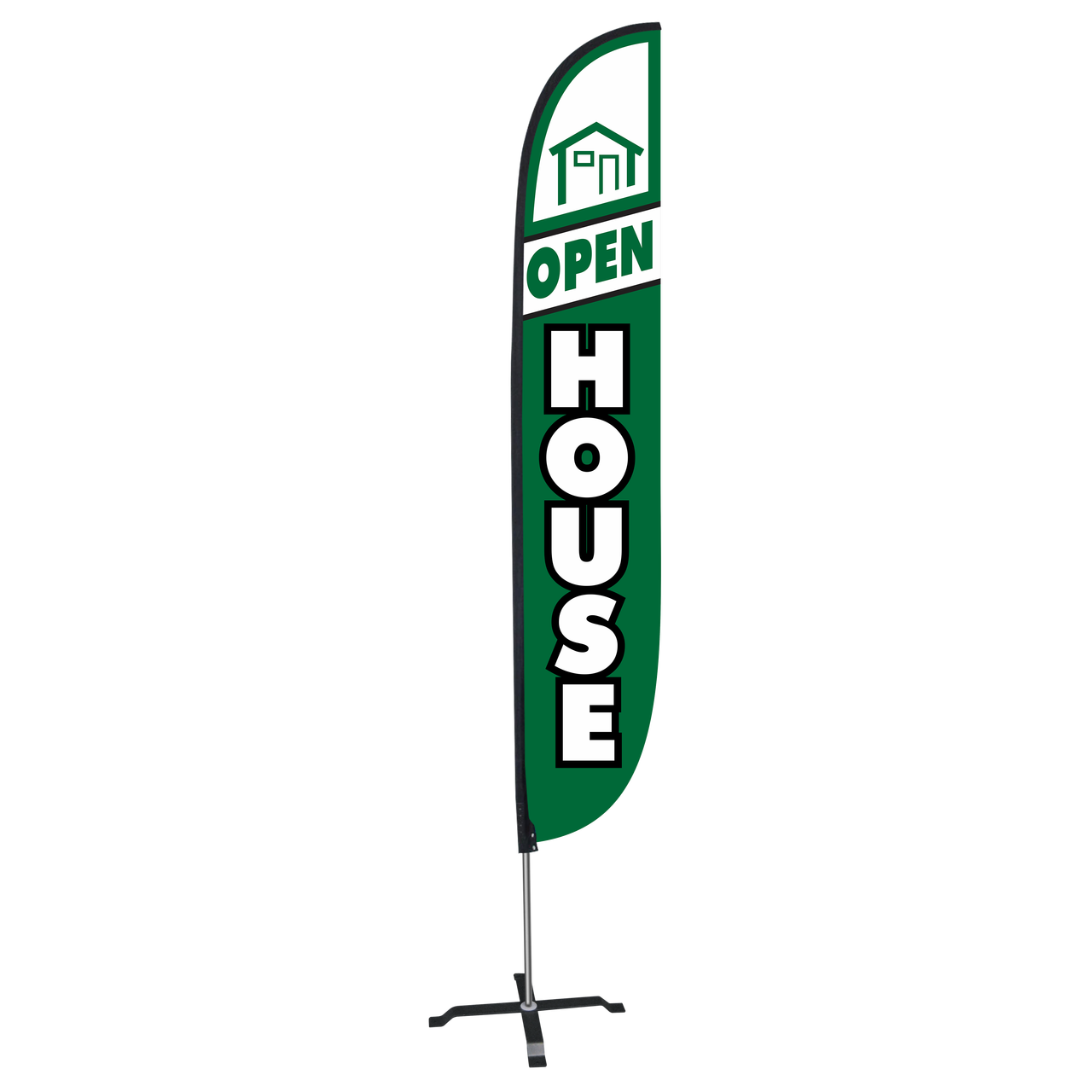 12ft Open House Feather Flag Green