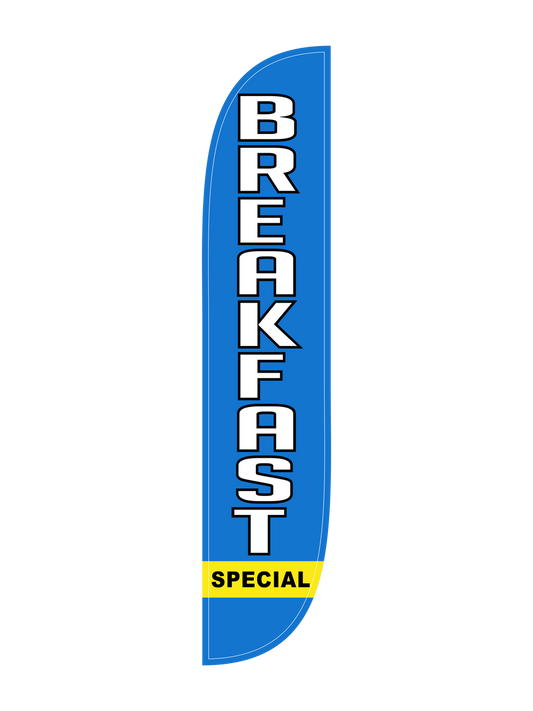 Breakfast Special 12ft Feather Flag Blue