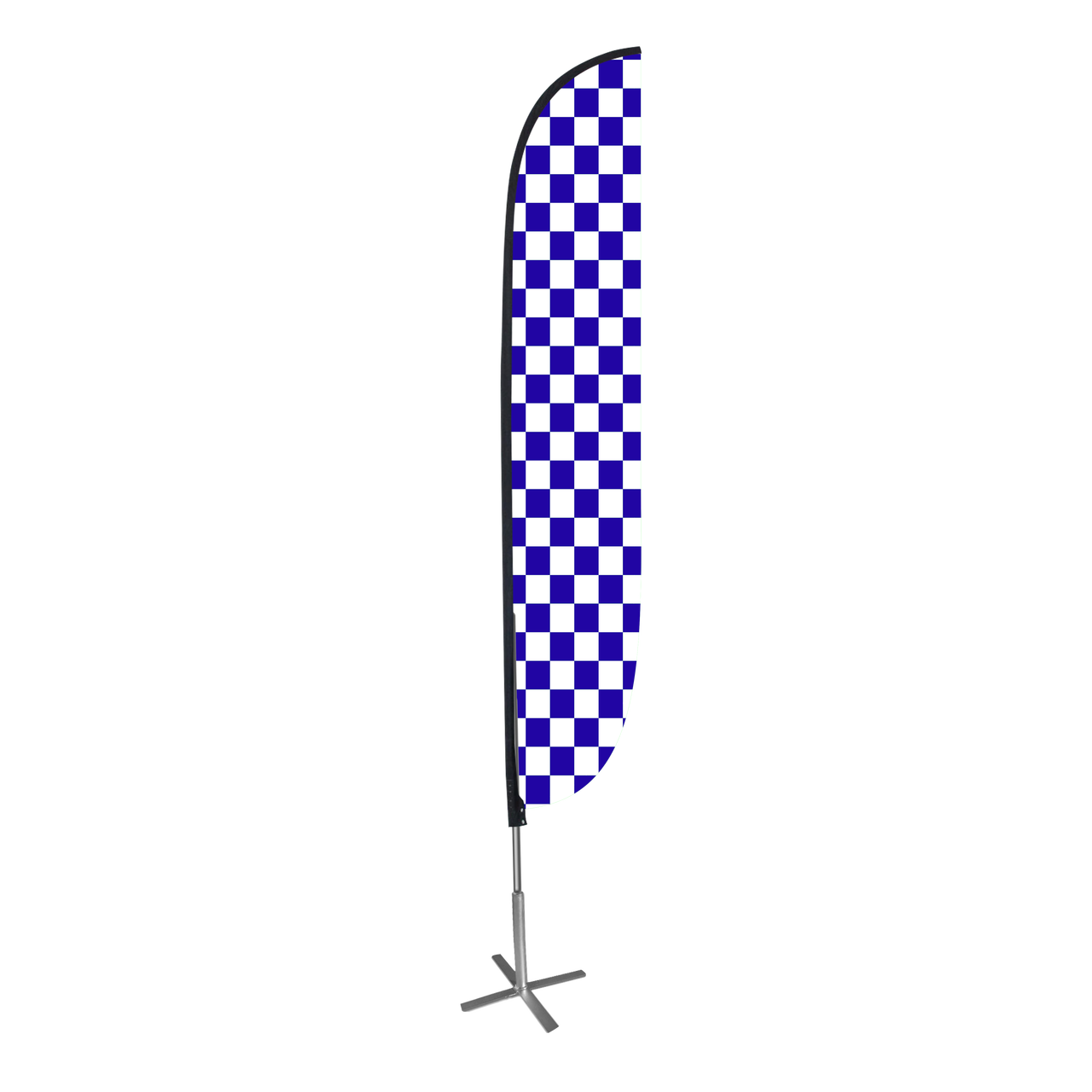 Checkered 12ft Feather Flag White & Blue