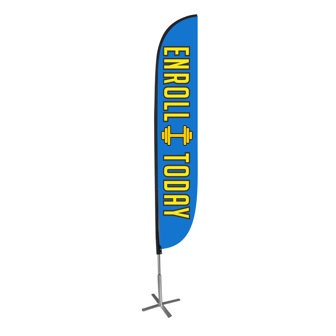 12ft Gym Enroll Today Feather Flag Blue