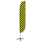 Black & Yellow 12ft Checkered Feather Flag