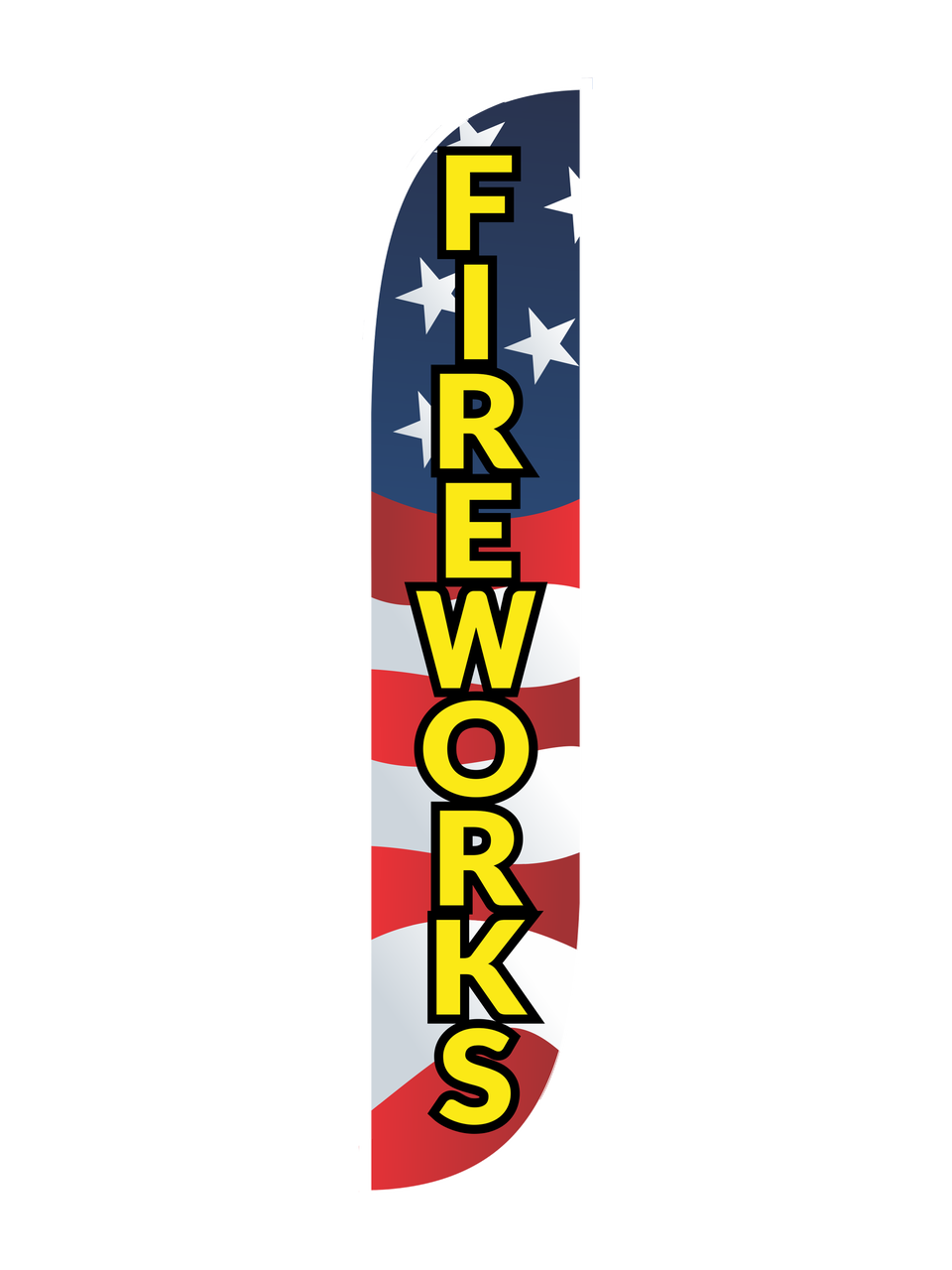 12ft Fireworks Feather Flag RWB