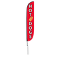 12ft Hot Dogs Feather Flag Red