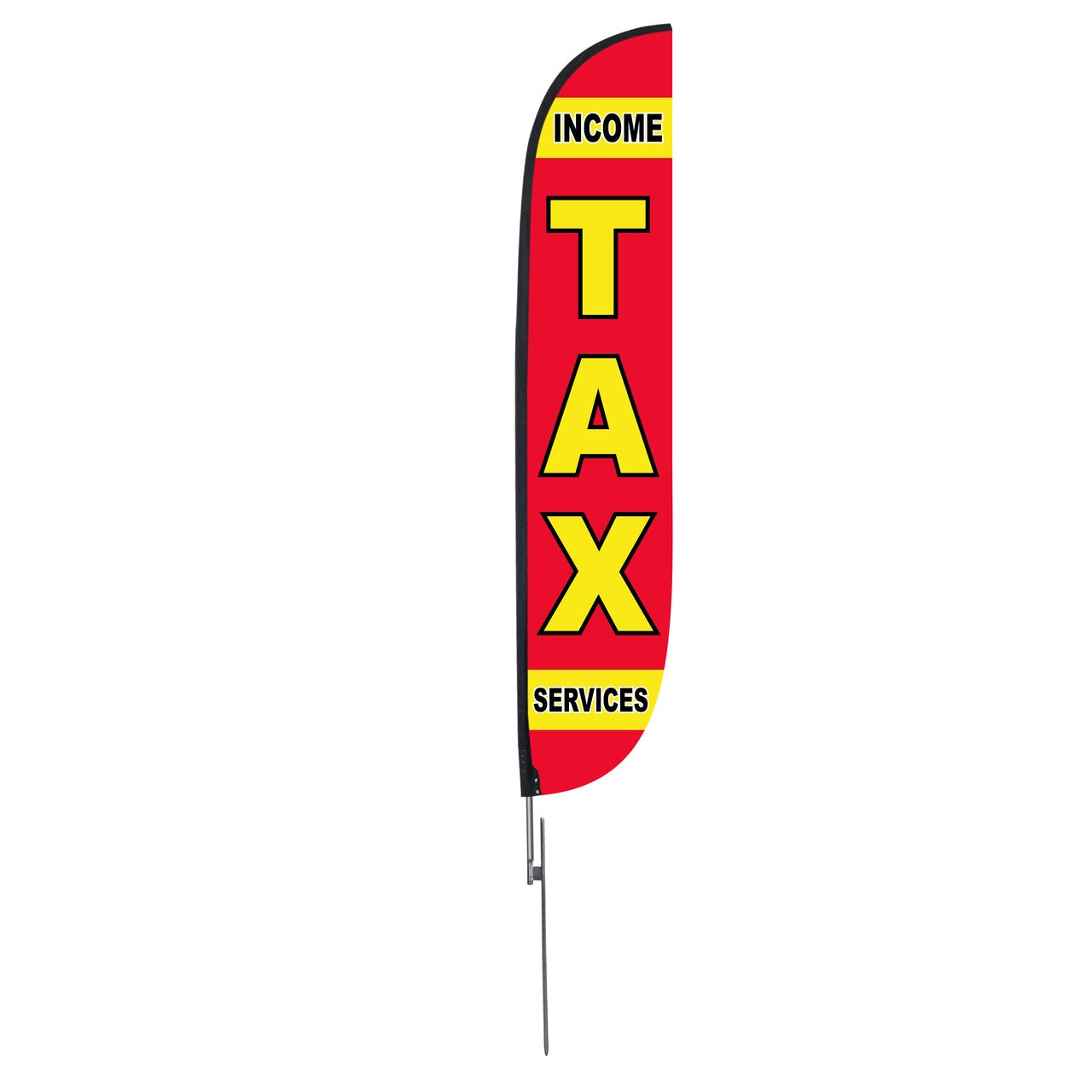 12ft Income Tax Services Feather Flag in Red