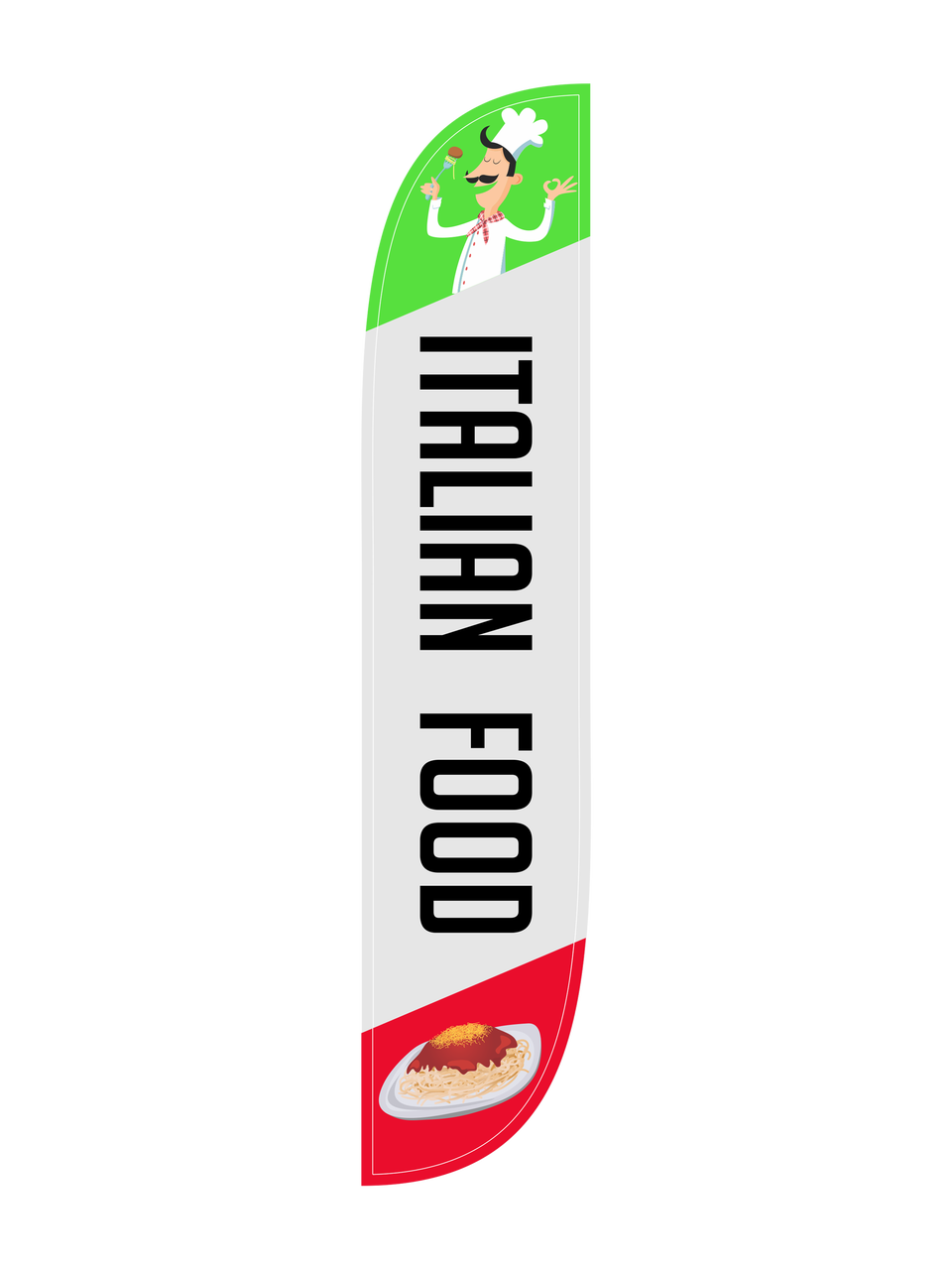 12ft Italian Food Feather Flag White