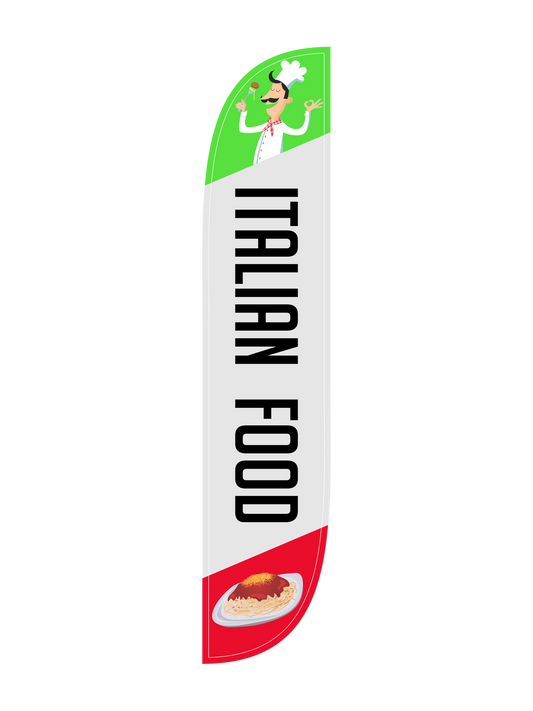 12ft Italian Food Feather Flag White