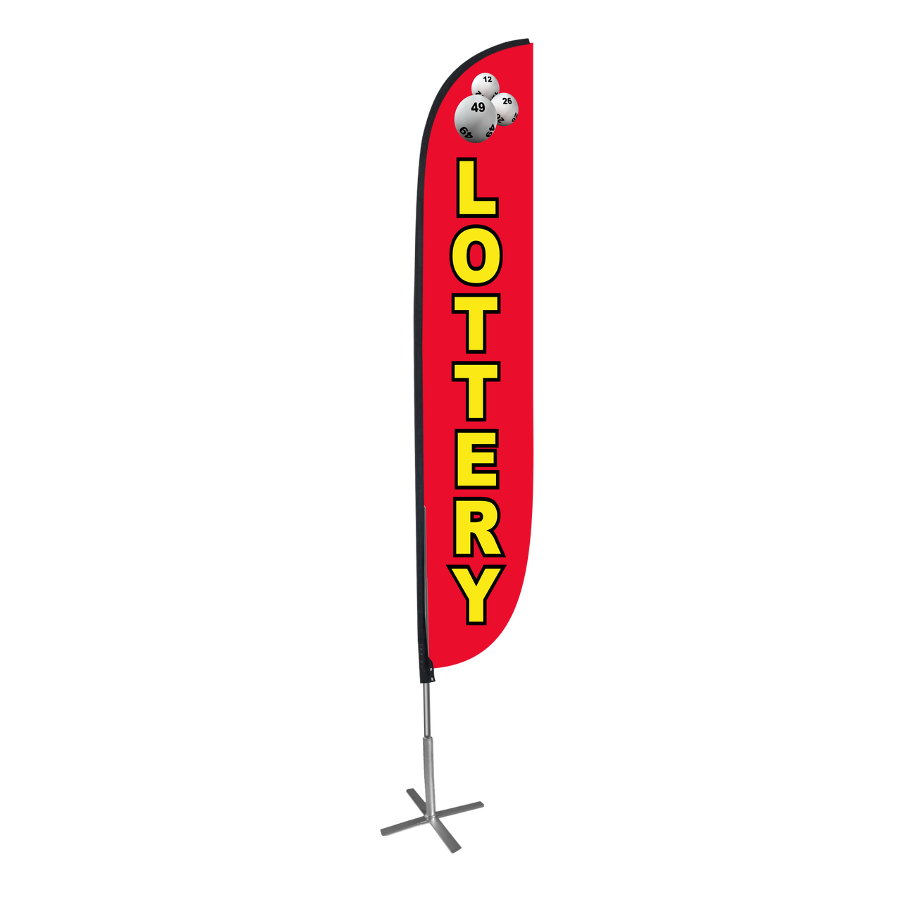12ft Lottery Feather Flag Red