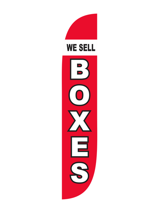 12ft We Sell Boxes Feather Flag Red