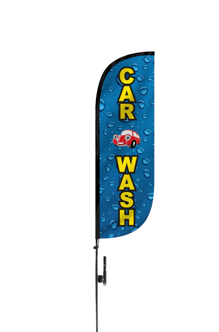 Car Wash 12ft Feather Flag Water Drips