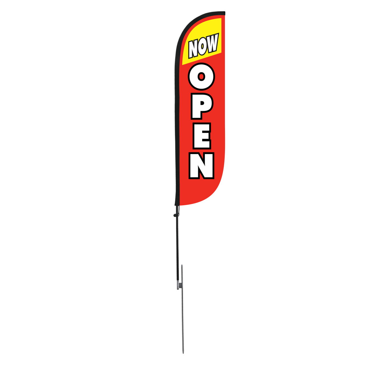 Now Open Feather Flag 5ft Red & Yellow