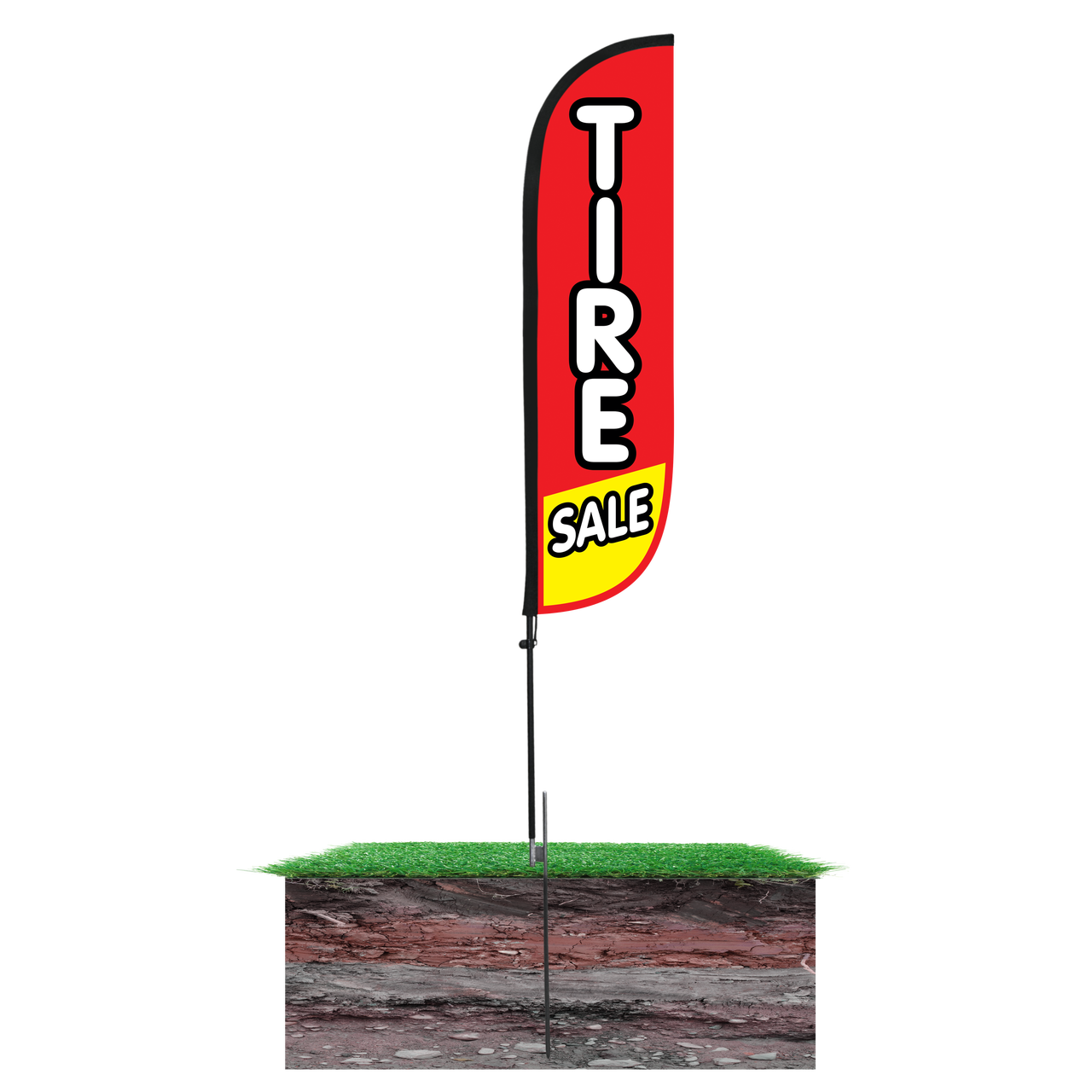 5ft Tire Sale Feather Flag Custom