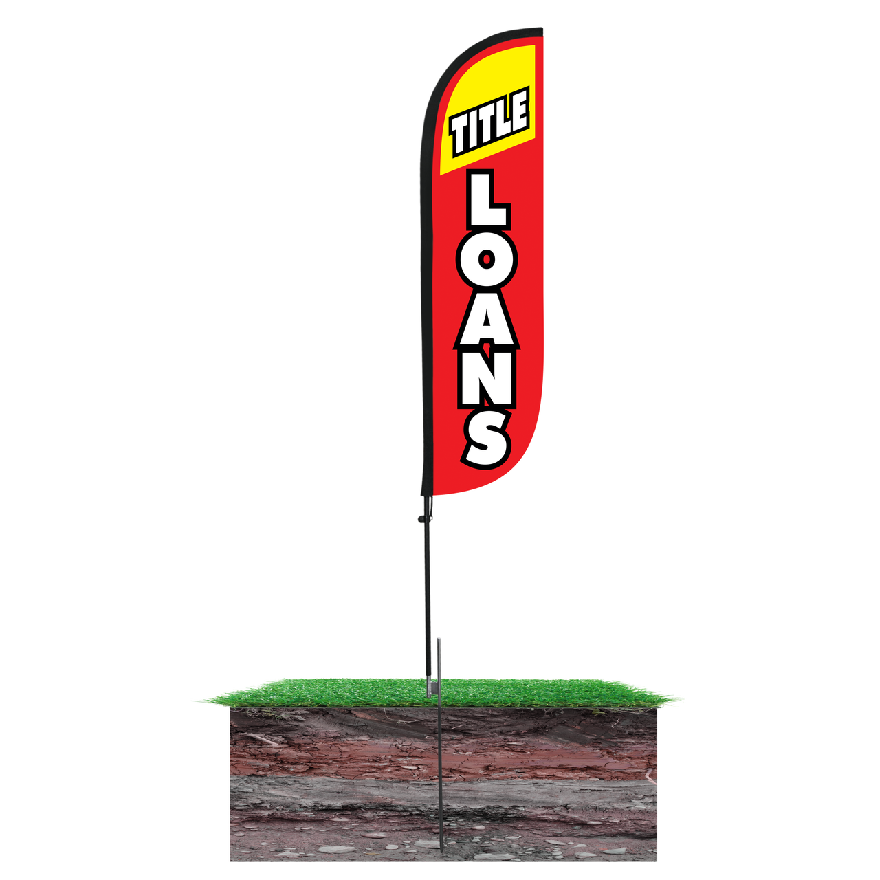 5ft Title Loans Feather Flag