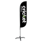 5ft Cricket Wireless Feather Flag Black