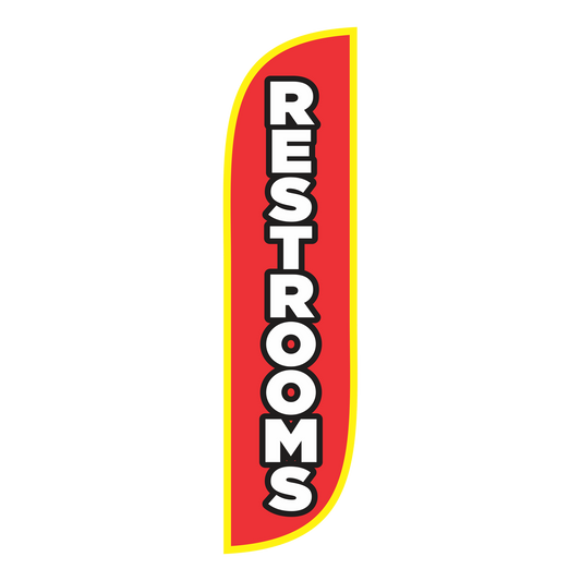 5ft Restrooms Feather Flag Feather Flags