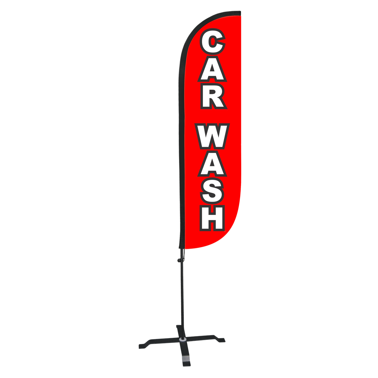 5ft Car Wash Feather Flag Red & White