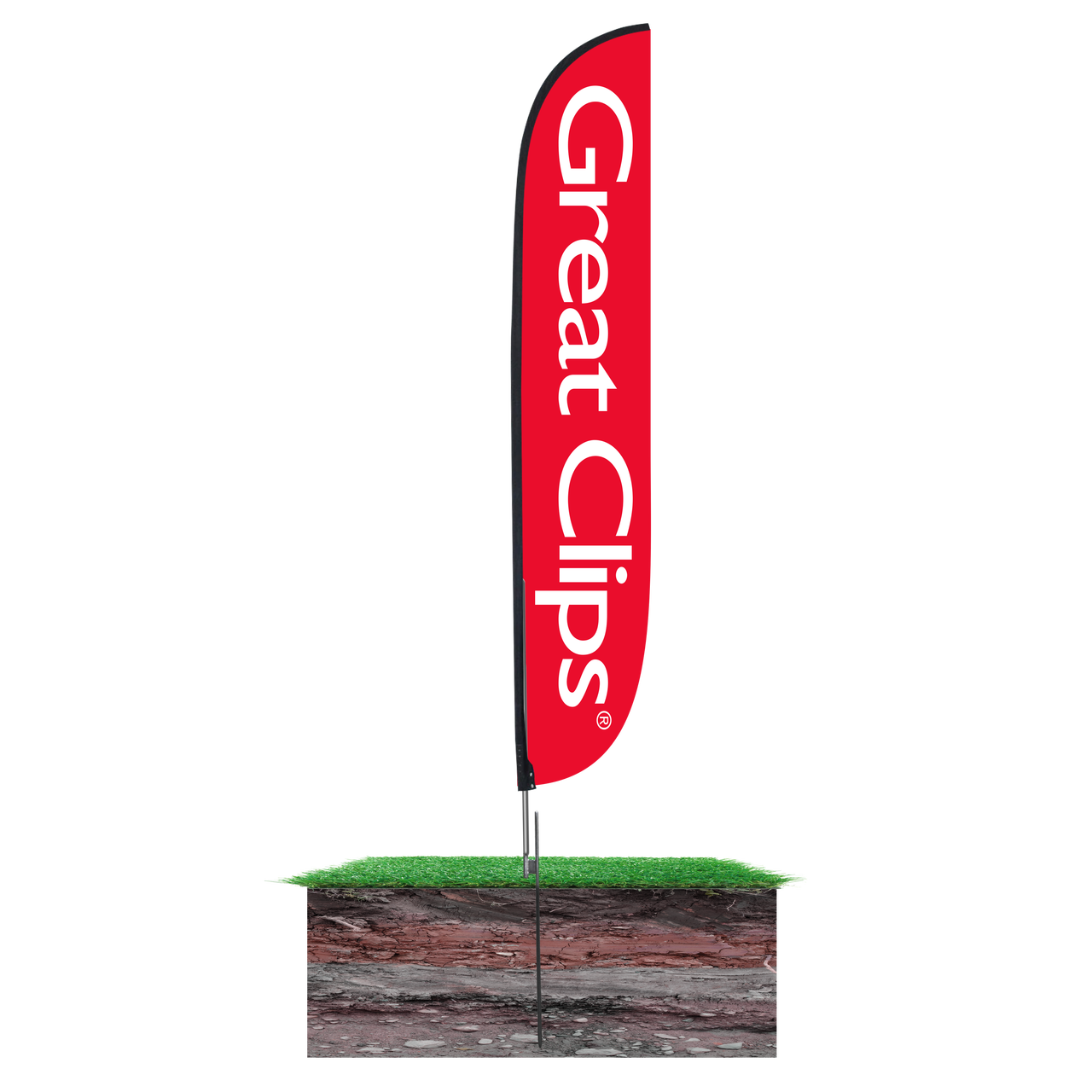 12ft Great Clips Feather Flag Red