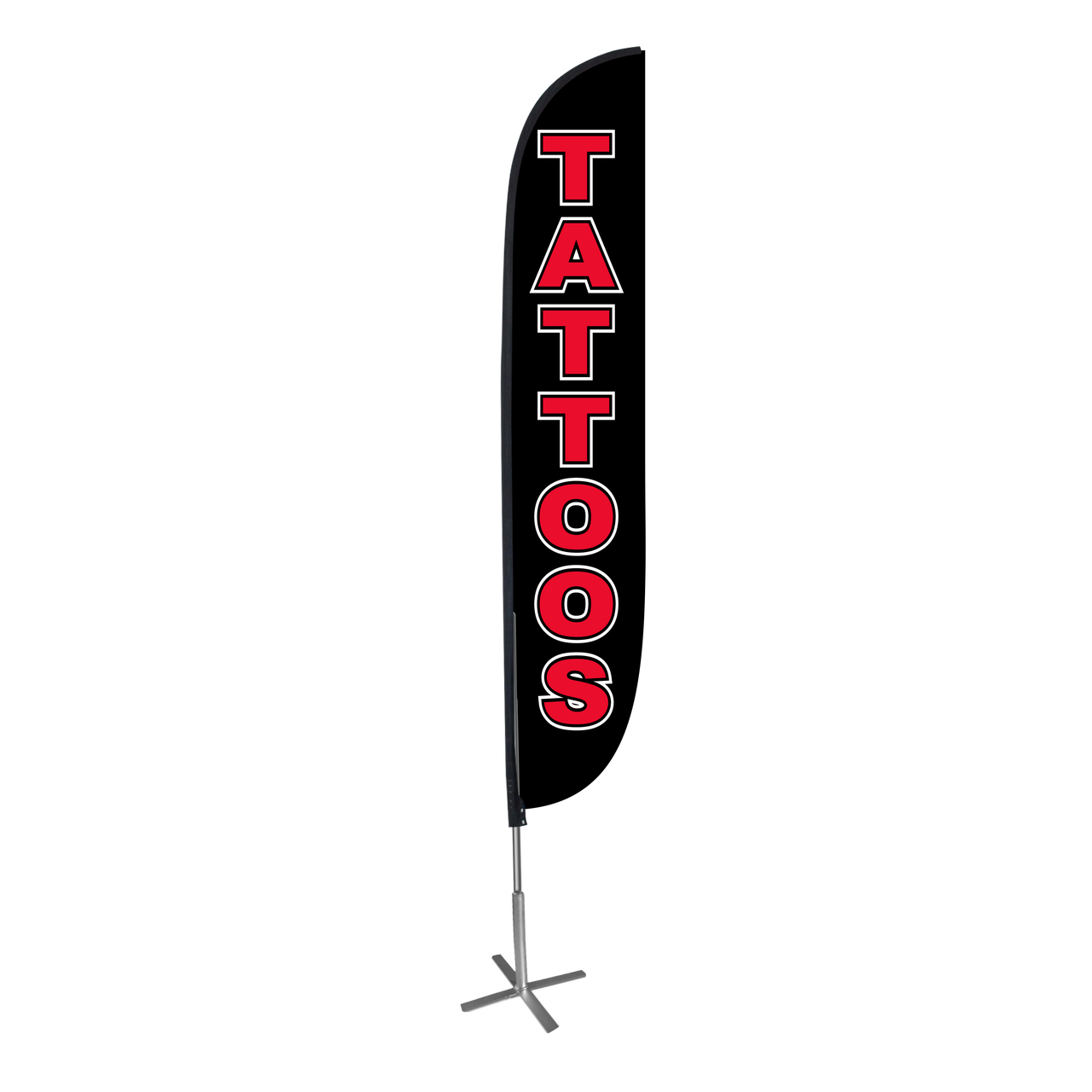 12ft Tattoos Feather Flag Black