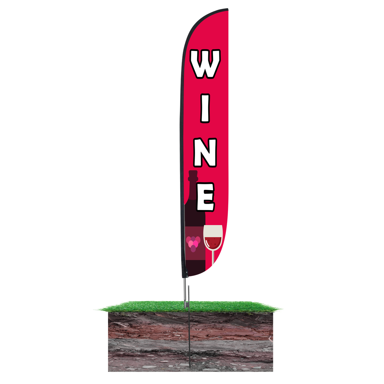 12ft Wine Feather Flag Red
