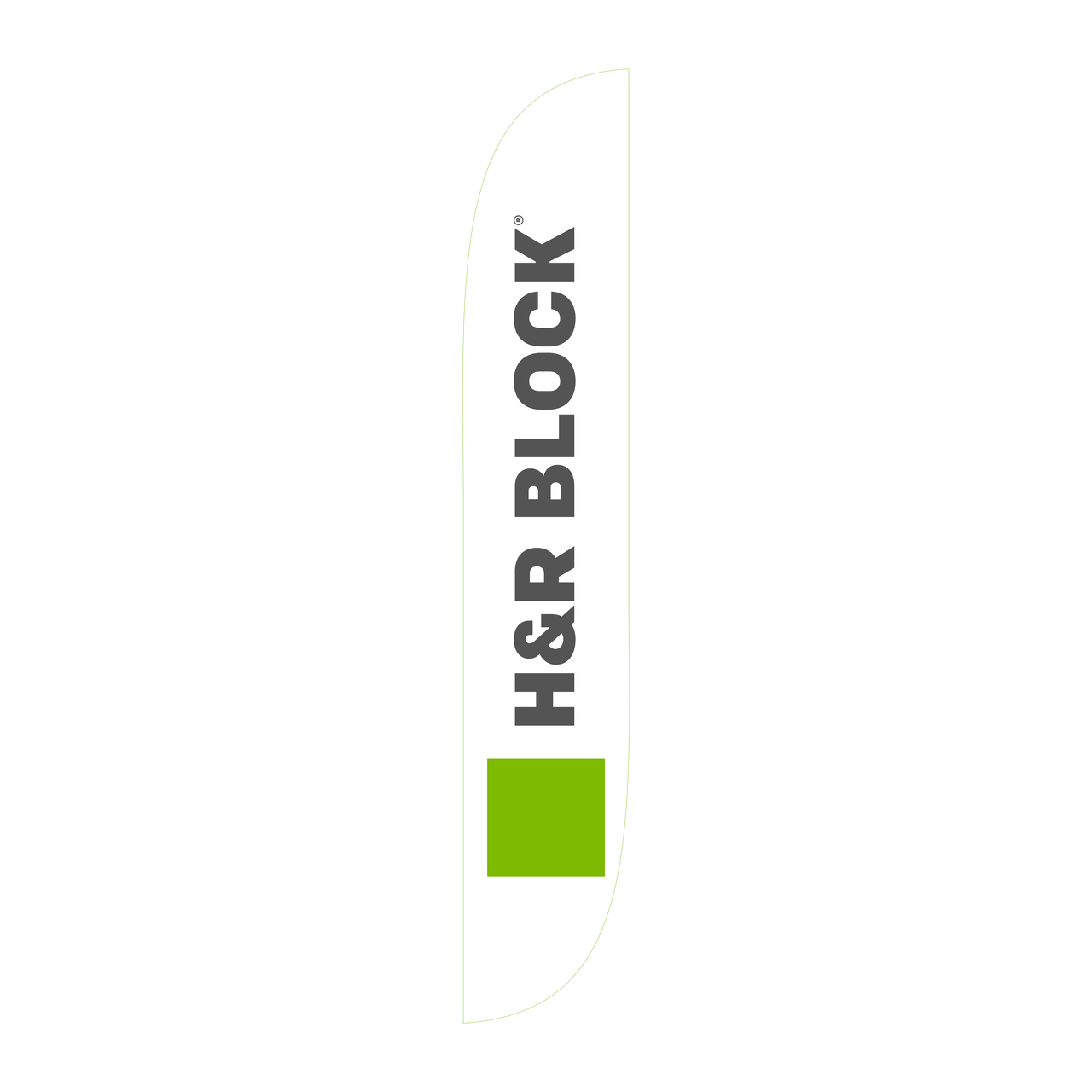 12ft H&R Block Feather Flag White Logo