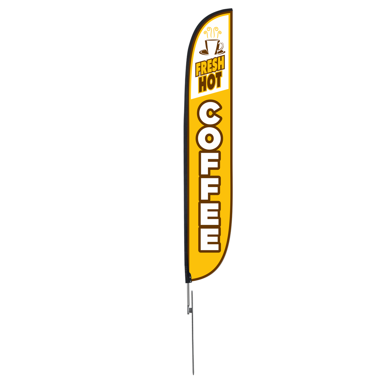 12ft Fresh Hot Coffee Feather Flag Yellow