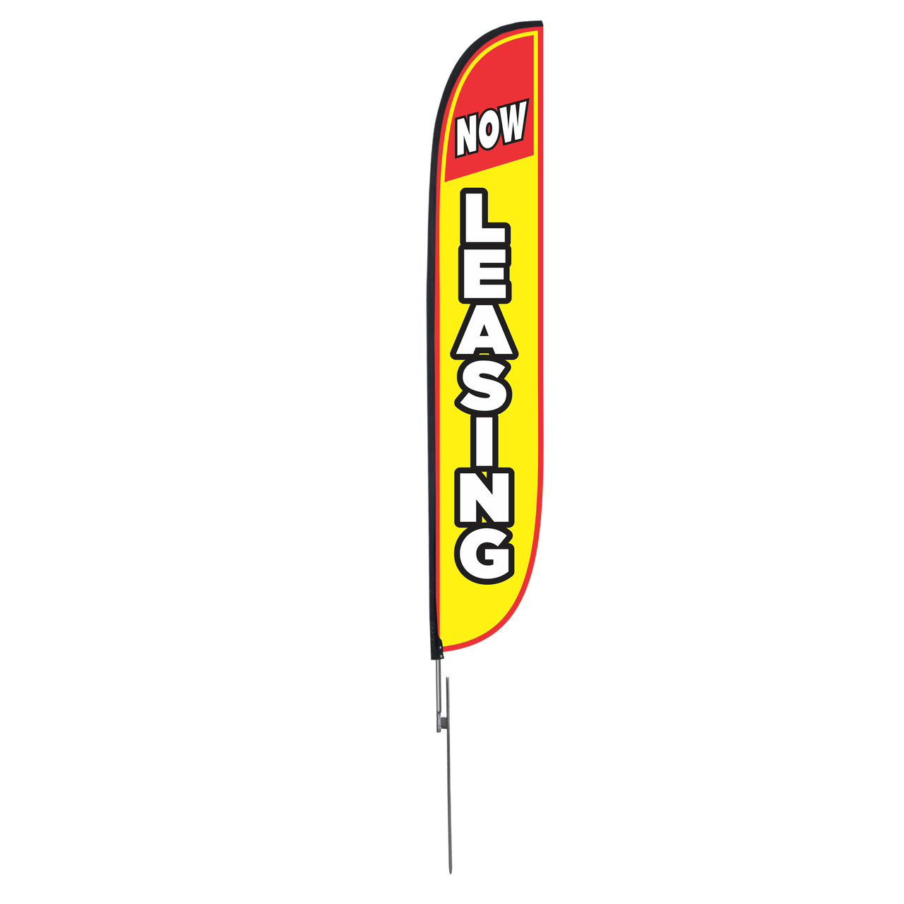 12ft Now Leasing Feather Flag Yellow & Red