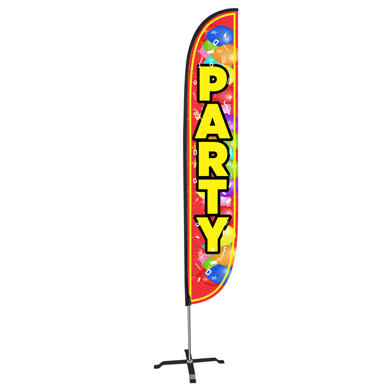 12ft Party Feather Flag with Balloons