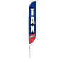 12ft Tax Services Feather Flag in Blue & Red
