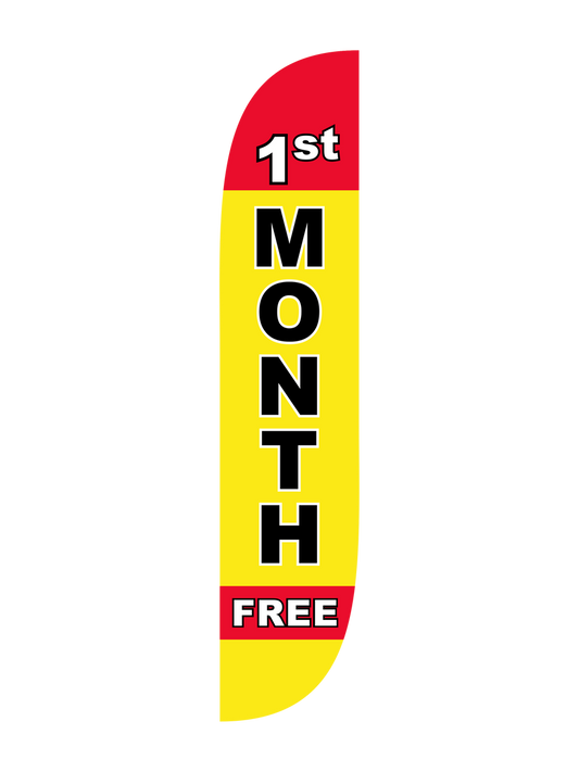 12ft 1st Month Free Feather Flag Yellow