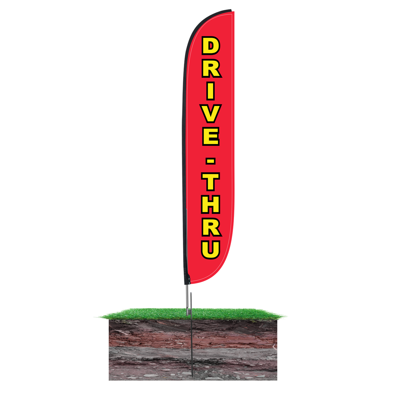 12ft Drive-Thru Feather Flag Red