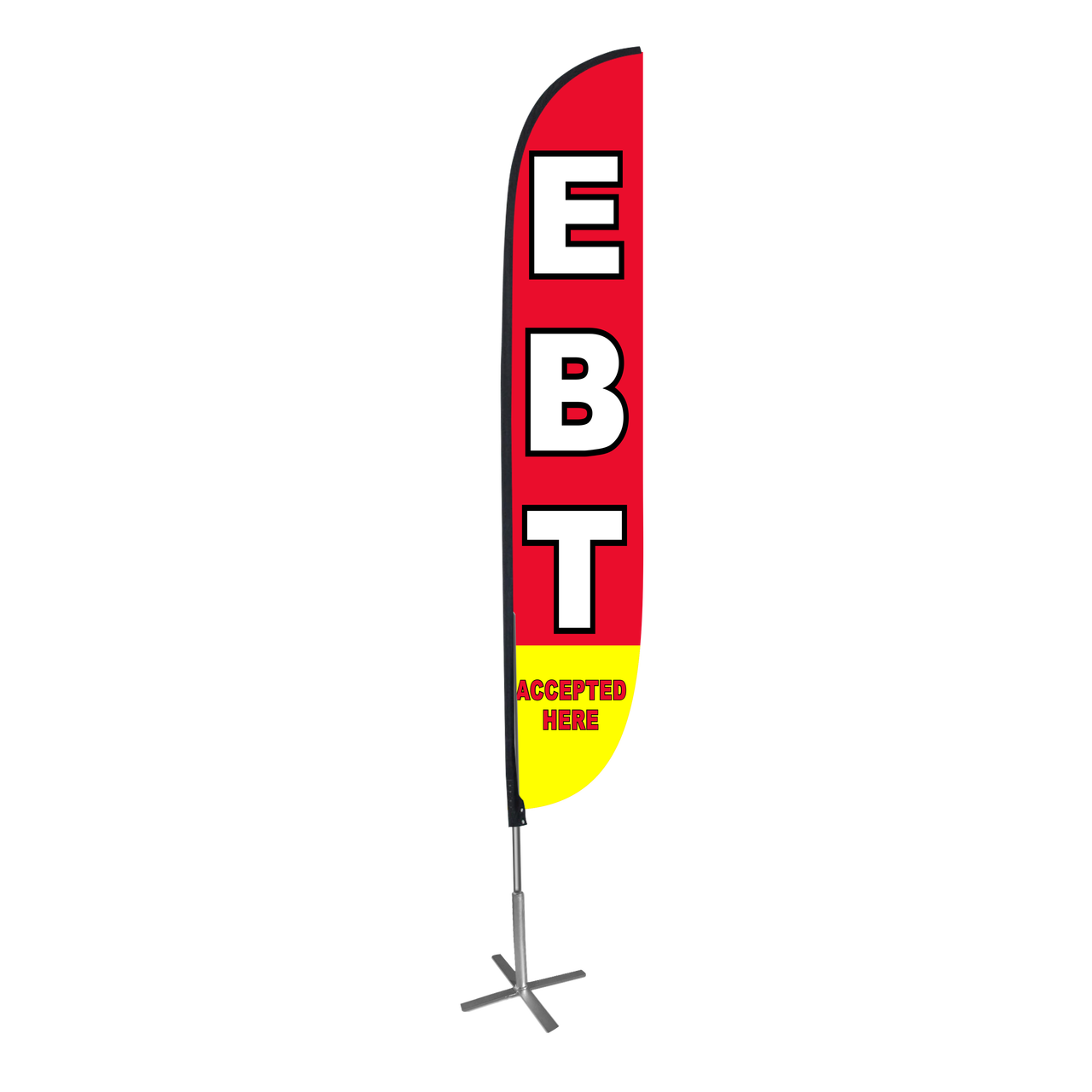 12ft EBT Accepted Here Feather Flag