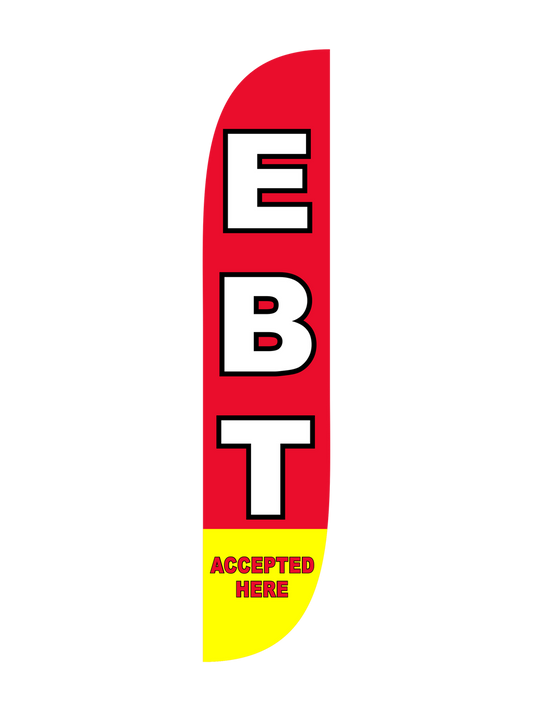 12ft EBT Accepted Here Feather Flag