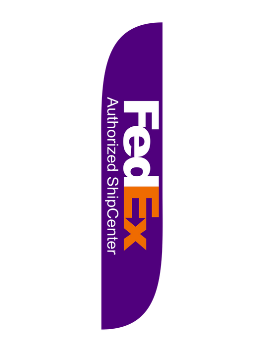 12ft FedEx Authorized Ship Center Feather Flag Purple