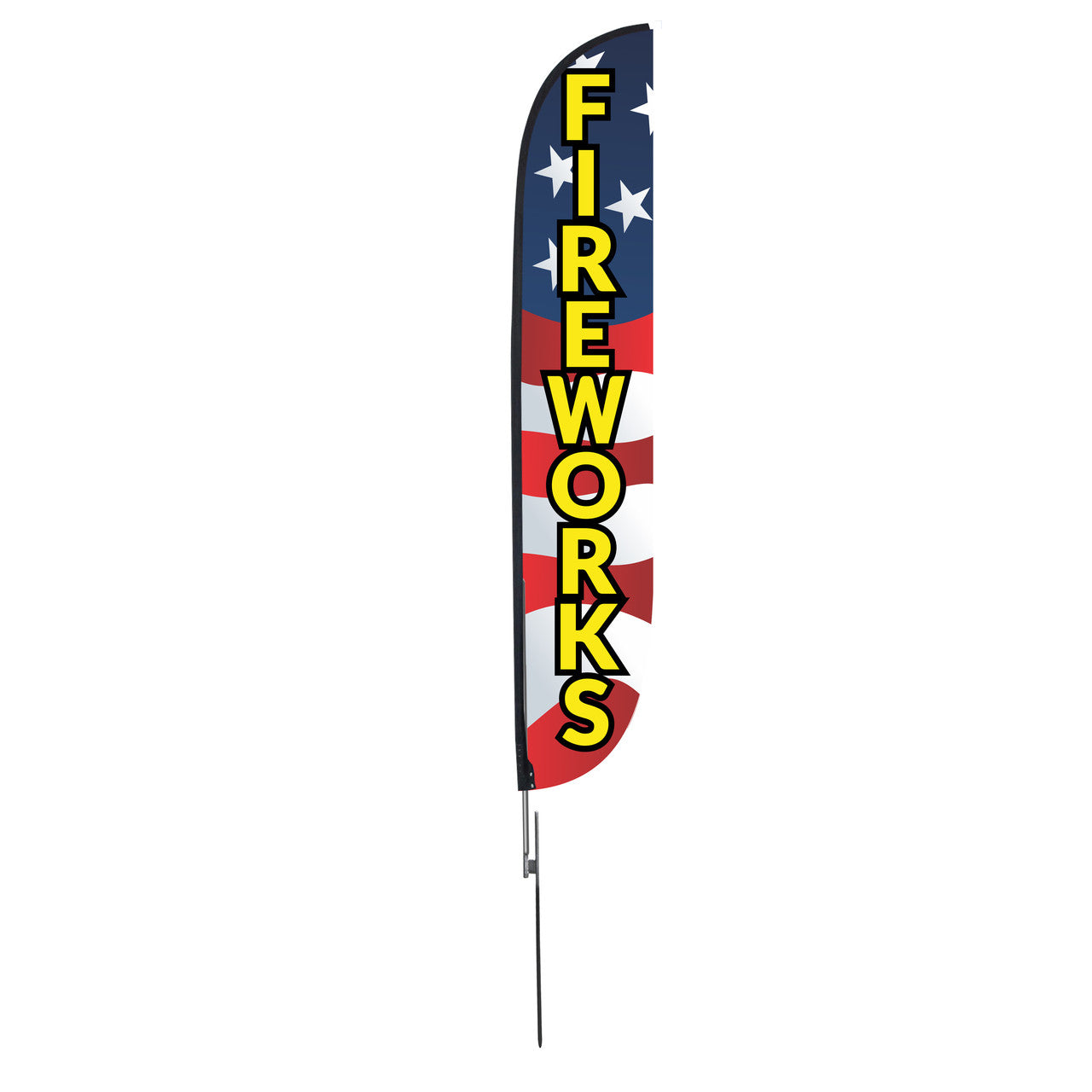 12ft Fireworks Feather Flag Red White Blue