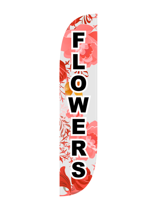 12ft Flowers Feather Flag Pink