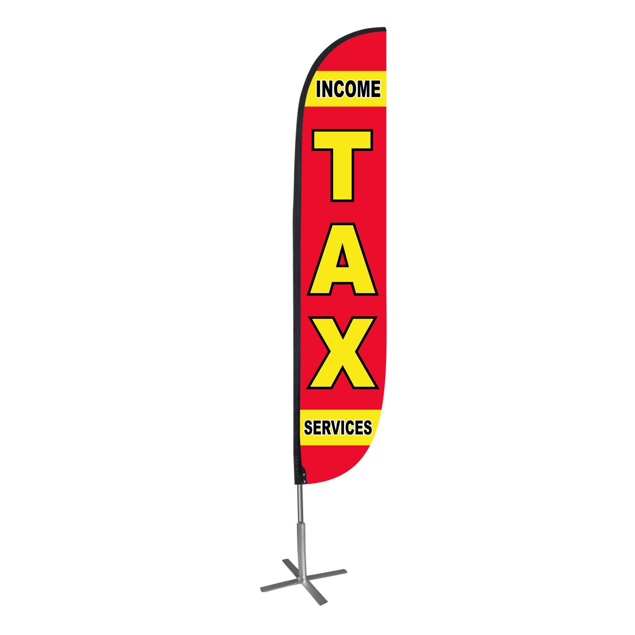 12ft Income Tax Services Feather Flag in Red
