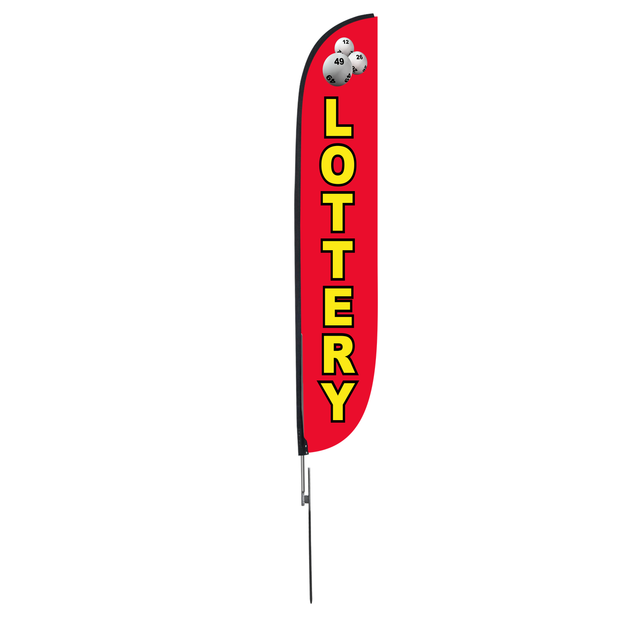 12ft Lottery Feather Flag Red
