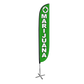12ft Marijuana Feather Flag Green