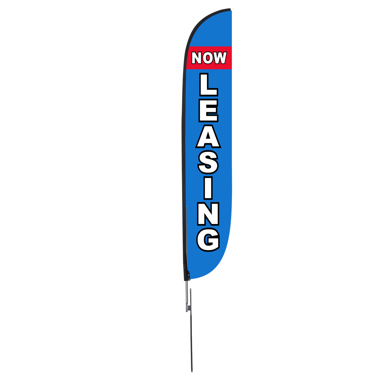 12ft Now Leasing Feather Flag Blue & Red