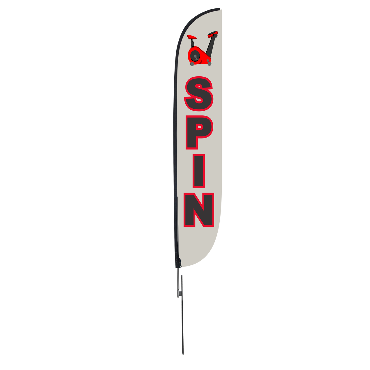 12ft Spin Feather Flag Grey
