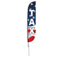 12ft Tax Feather Flag American Flag Design: Red, White & Blue