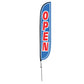 12ft Open Feather Flag Blue & Red