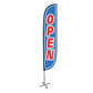 12ft Open Feather Flag Blue & Red