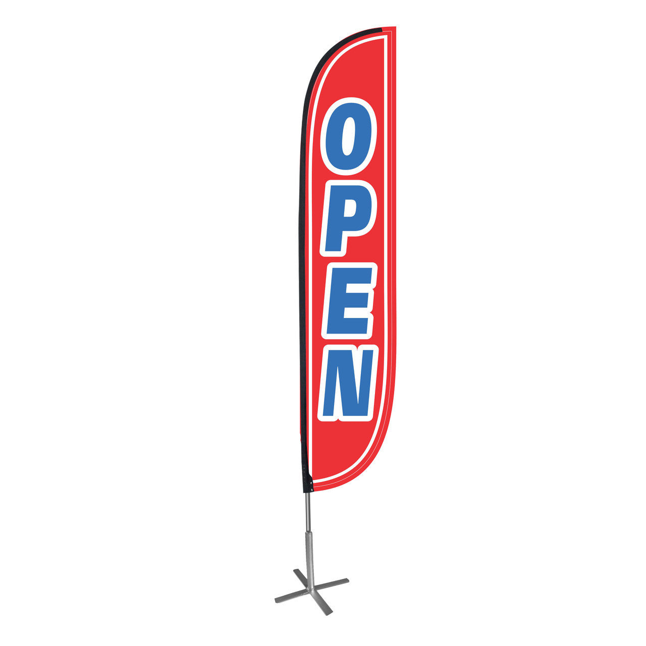 12ft Open Feather Flag Red & Blue