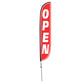 12ft Open Feather Flag Red & White