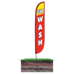 Car Wash 12ft Feather Flag Red & Yellow