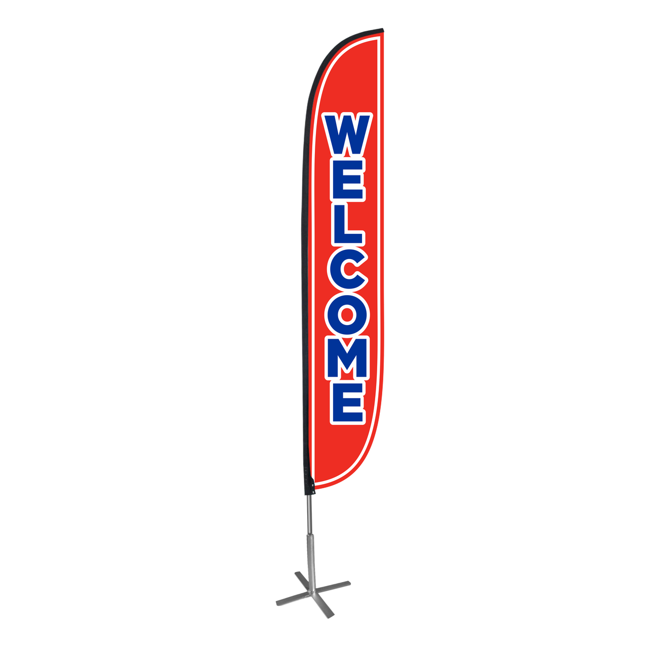 12ft Welcome Feather Flag Red