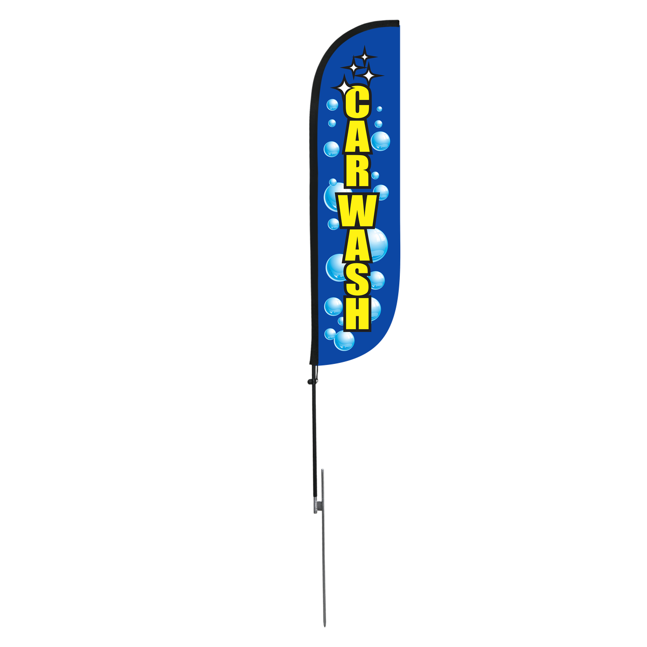 5ft Car Wash Feather Flag with Bubbles Custom