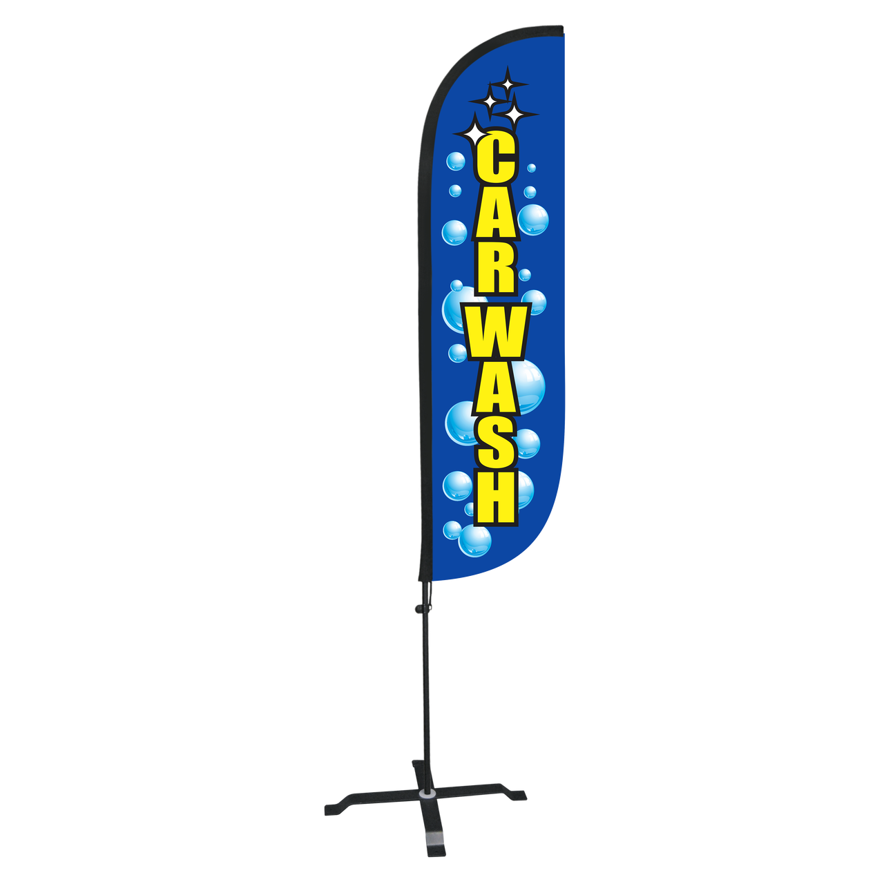 5ft Car Wash Feather Flag with Bubbles Custom